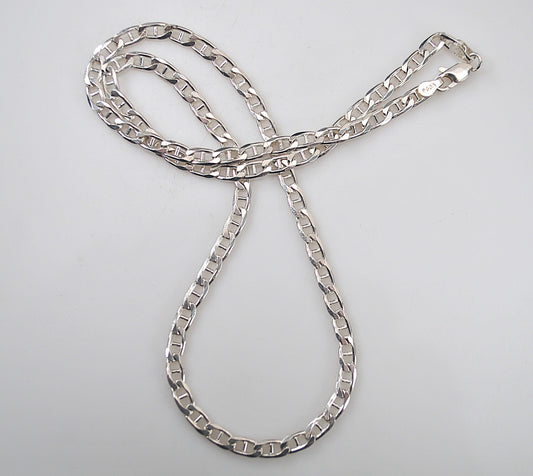 925 Italy 4mm Mariner Link Chain Necklace