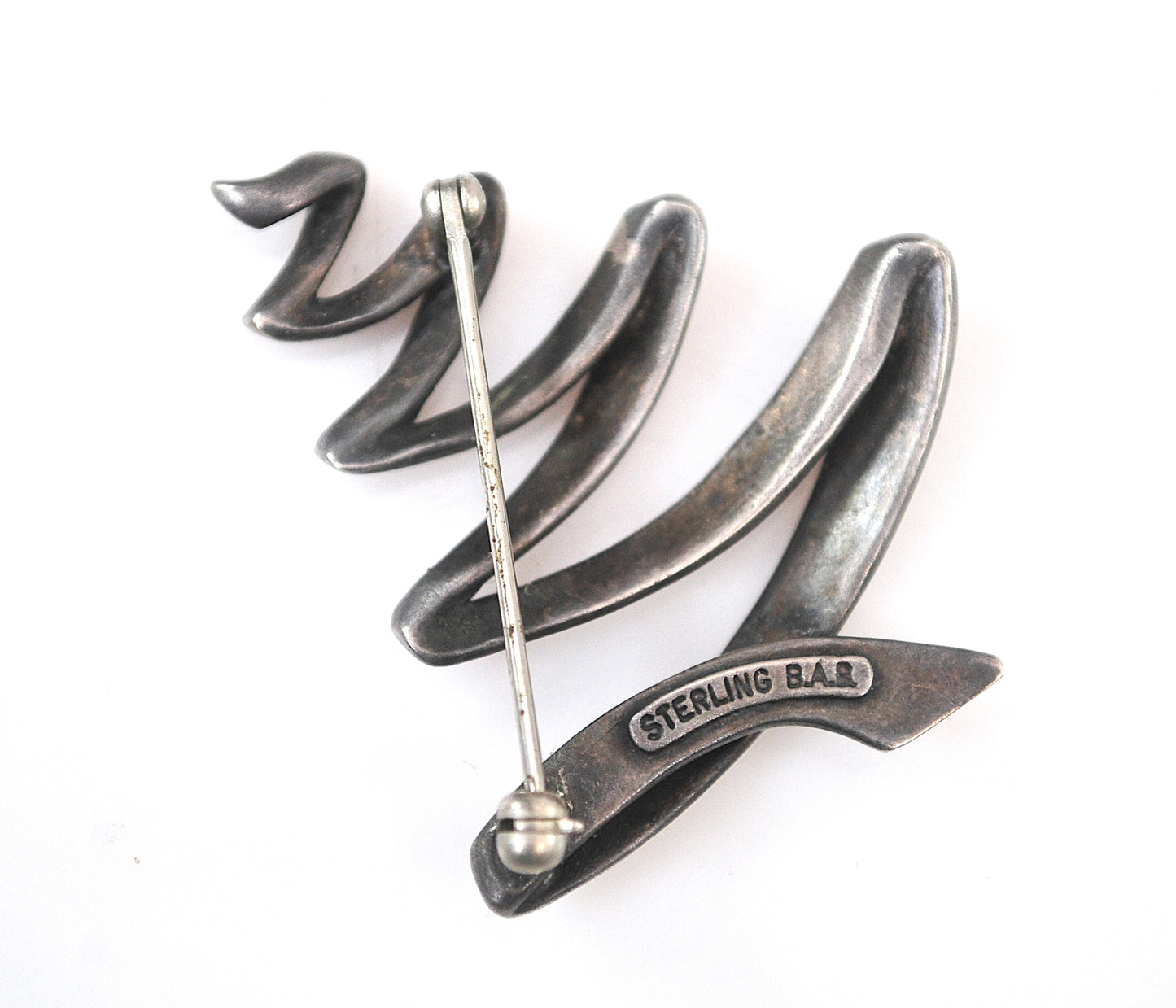 Vintage BA Ballou BAB Sterling Silver Christmas Tree Brooch