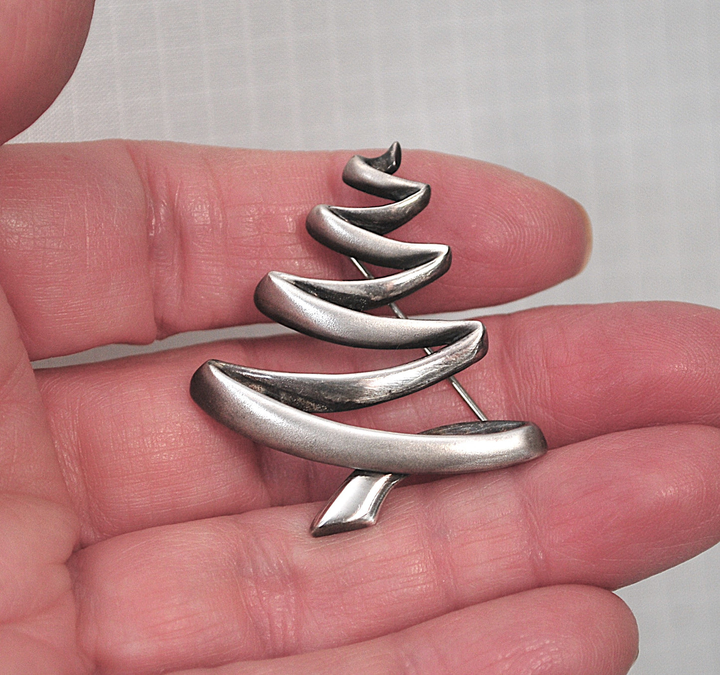 Vintage BA Ballou BAB Sterling Silver Christmas Tree Brooch