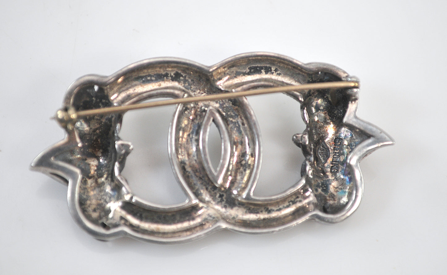 Large Judith Jack Sterling Silver Marcasite Brooch