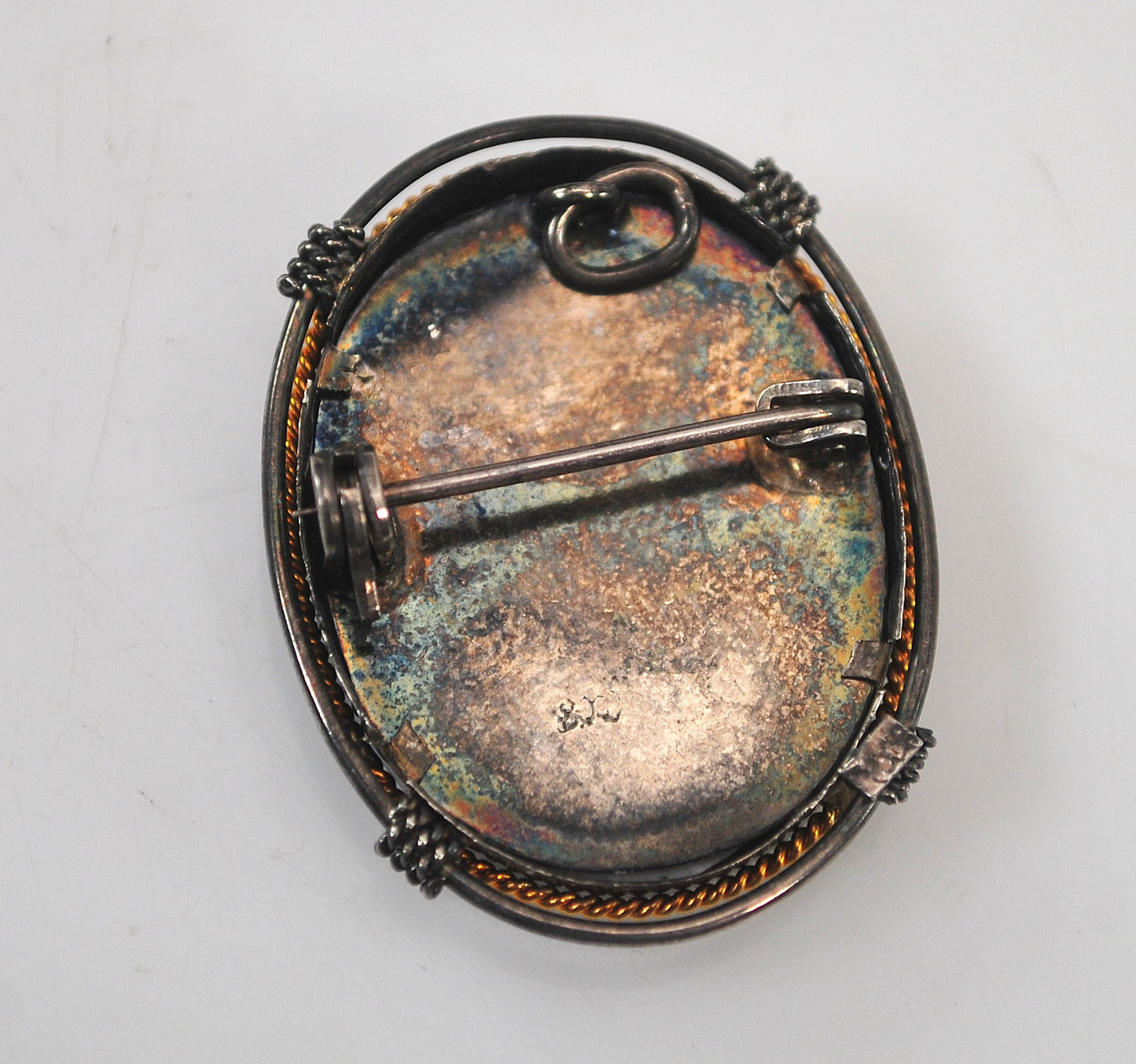 Vintage 800 Silver Saint Fabiola Brooch/Pendant