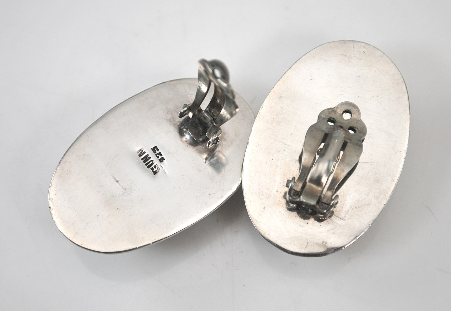 NOT AVAILABLE - Reserved for T - Gunn Trigère Large Sterling Silver Pearl Clip On Earrings