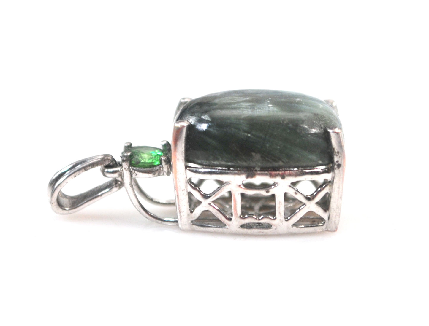 Silver TONE STS Karis Seraphinite Pendant
