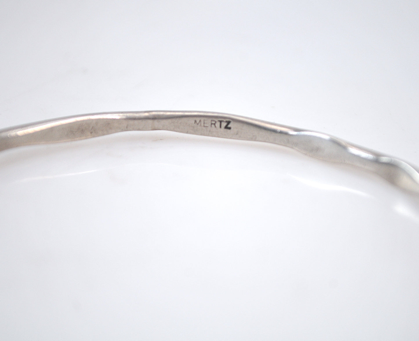 Narrow Signed Sterling Silver Bangle Bracelet