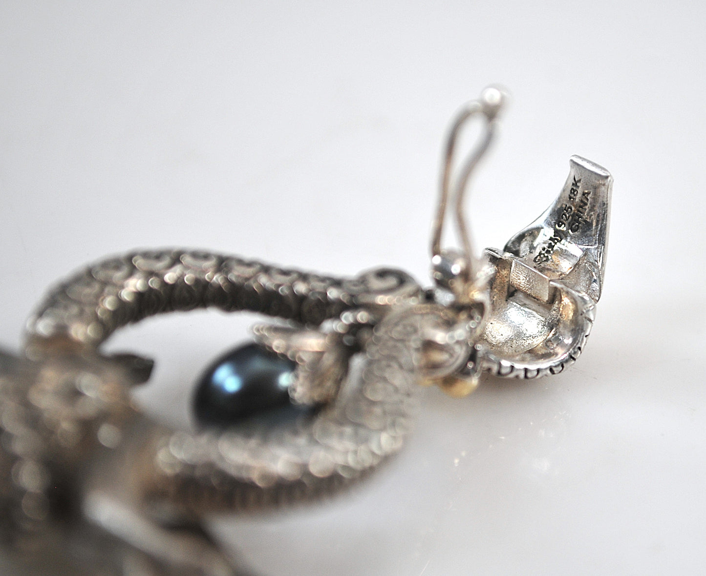 DAMAGED - AS IS - Barbara Bixby Sterling Silver 18K Gold Bird Key Enhancer Pendant