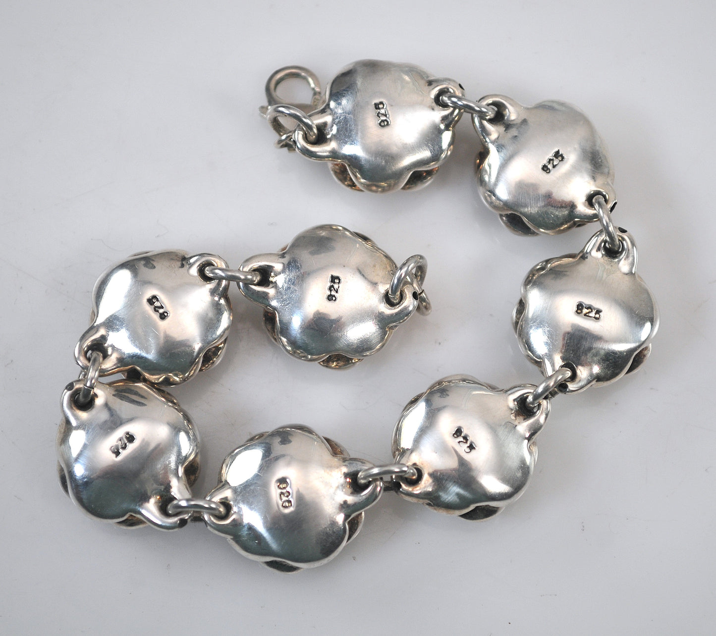 Vintage Sterling Silver Rose Bracelet