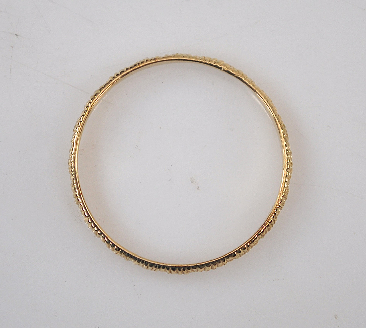 Single Signed 14K Gold Ribbed Stacking Ring