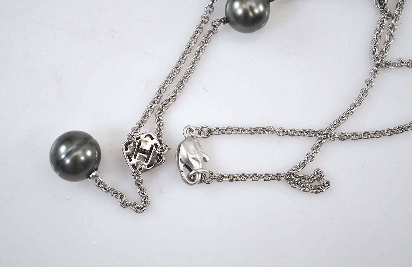 Honora Sterling Silver Black Pearl Diamond Choker Necklace