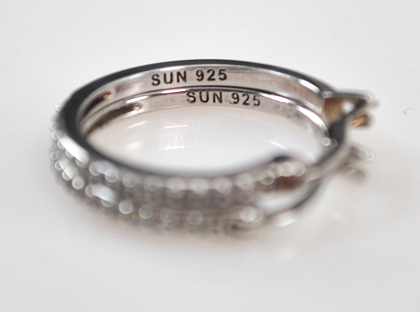 Small Sterling Silver Lab Diamond Hoop Earrings