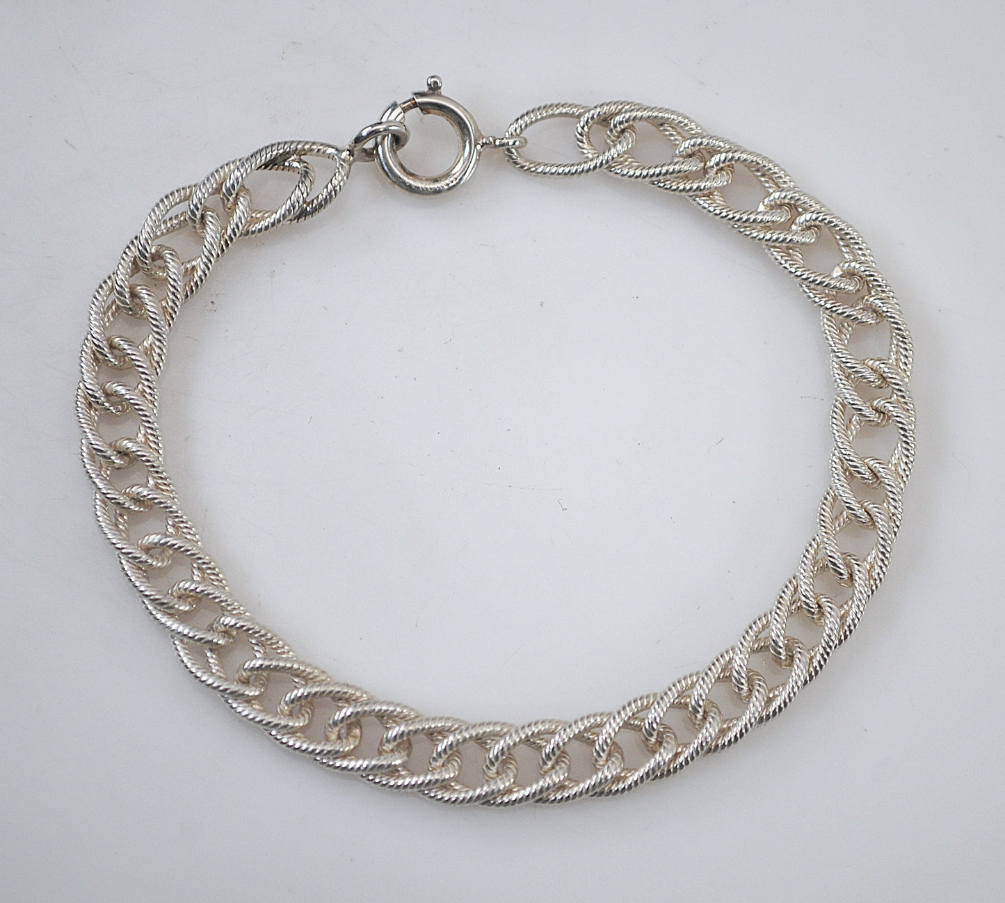 Sterling Silver Textured Link Bracelet