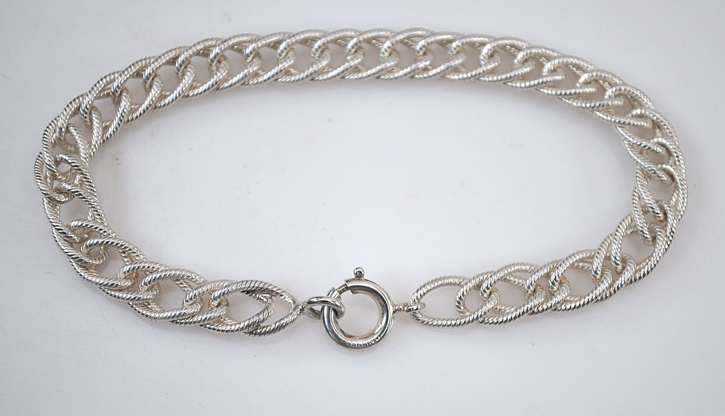 Sterling Silver Textured Link Bracelet