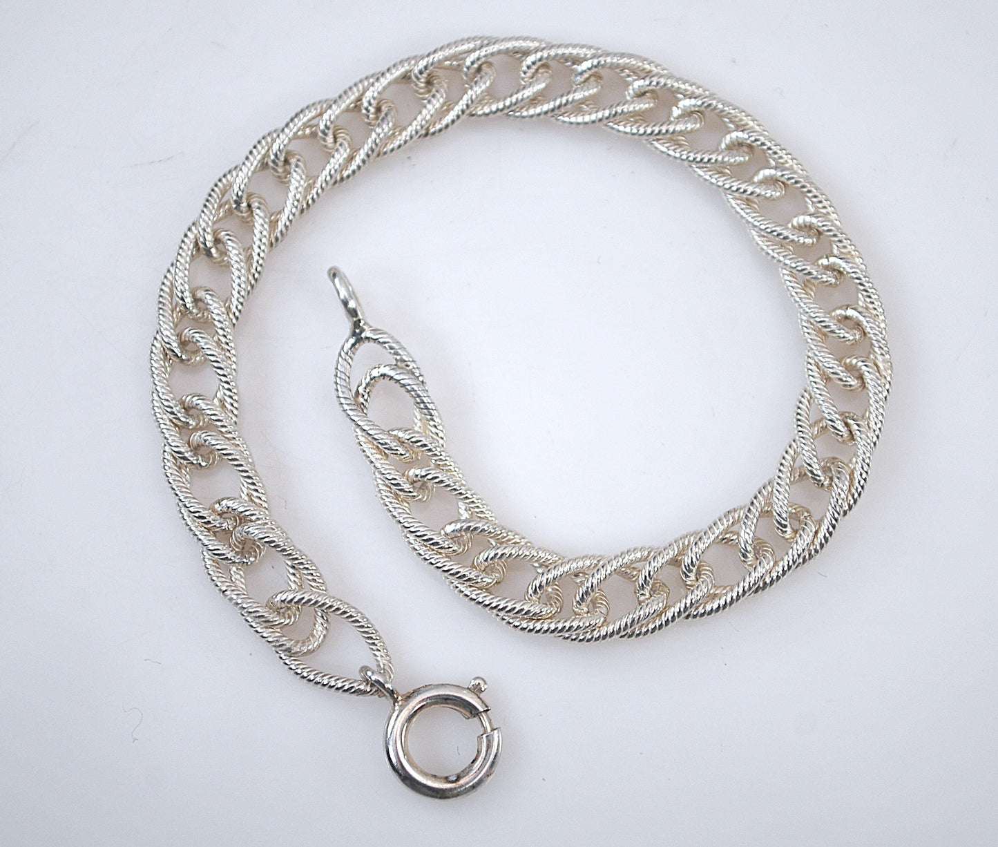 Sterling Silver Textured Link Bracelet