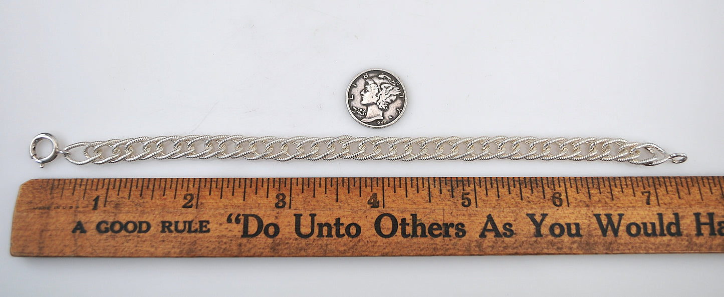 Sterling Silver Textured Link Bracelet