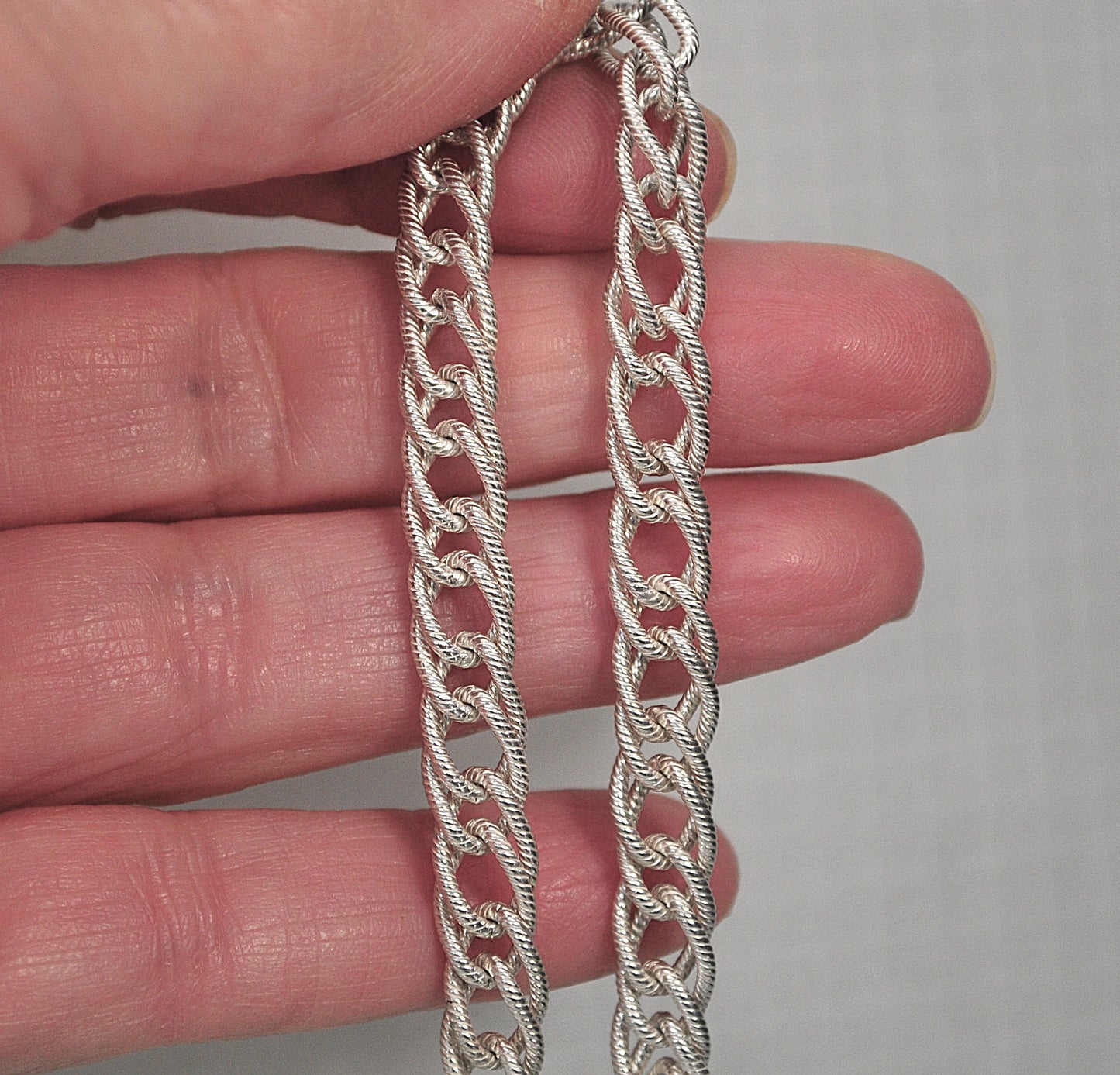 Sterling Silver Textured Link Bracelet