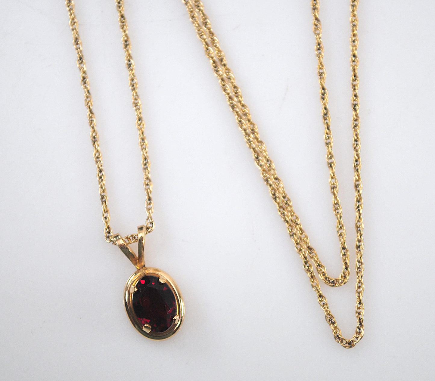 Vintage Gold Filled Garnet Necklace