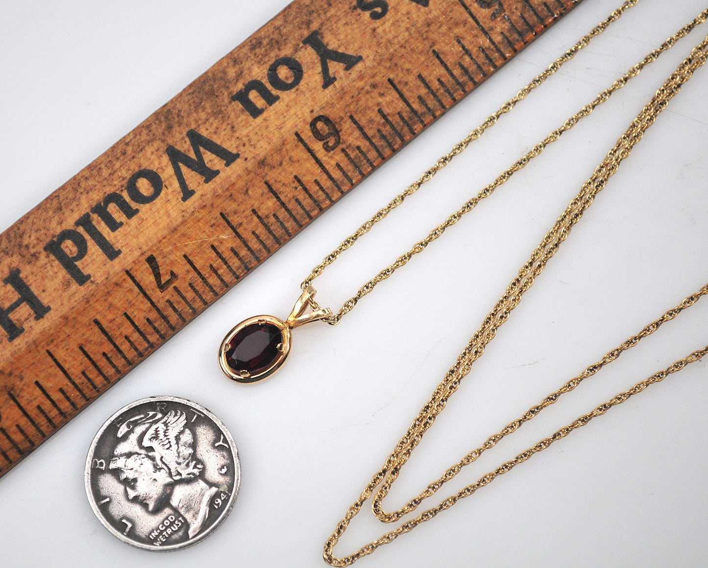 Vintage Gold Filled Garnet Necklace