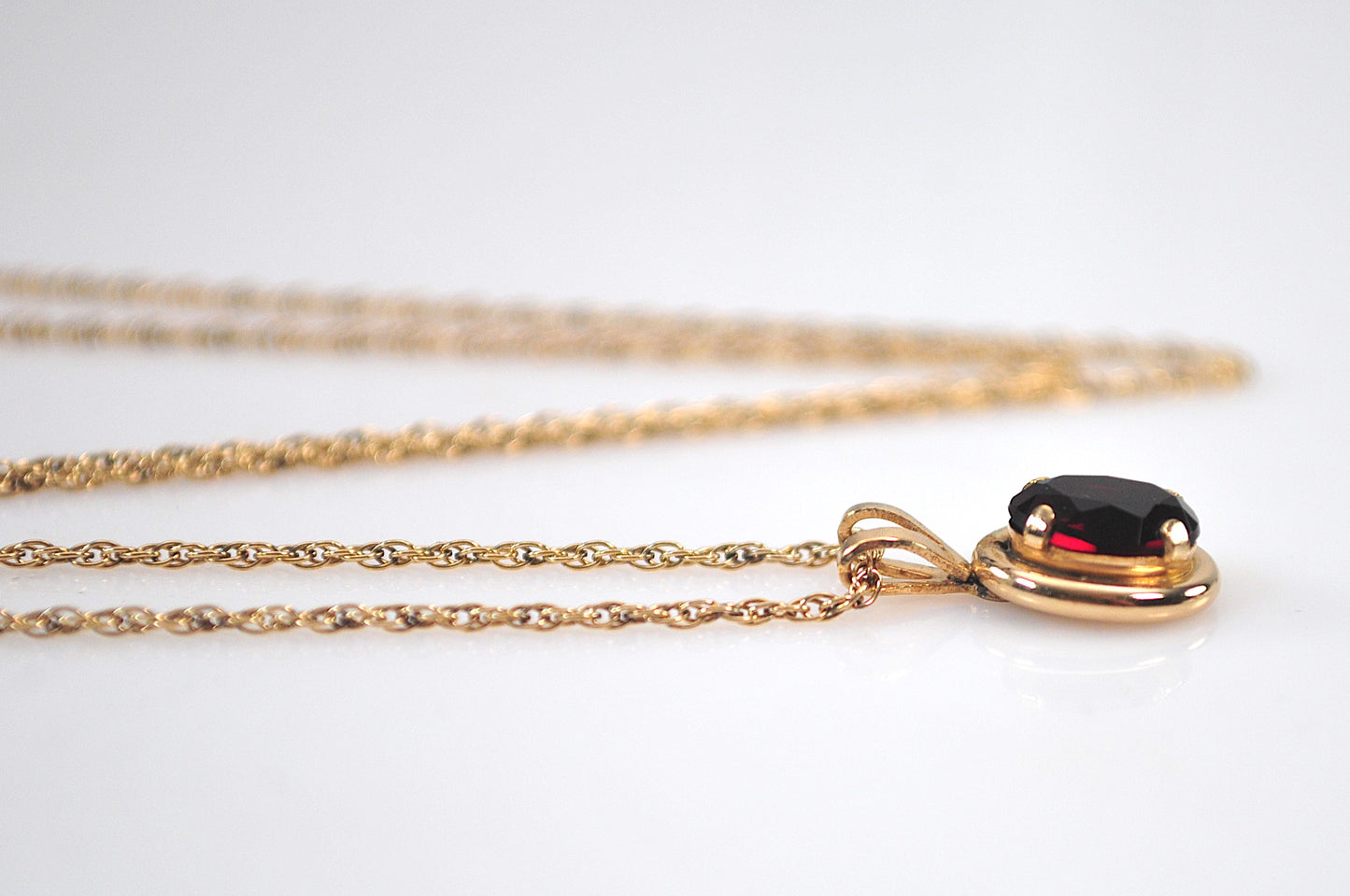Vintage Gold Filled Garnet Necklace