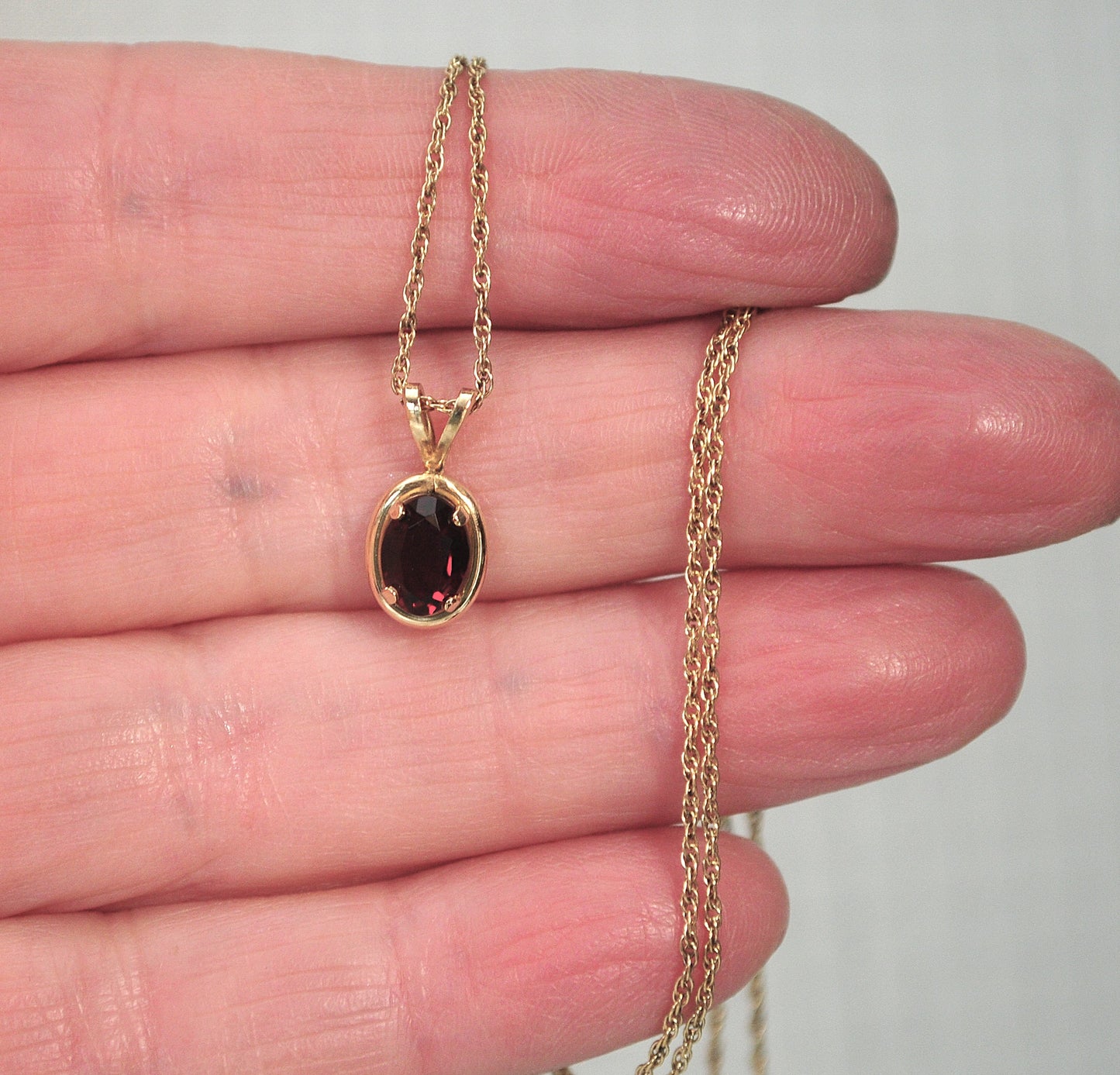 Vintage Gold Filled Garnet Necklace