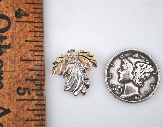 TINY Mixed Metal Angel Pendant