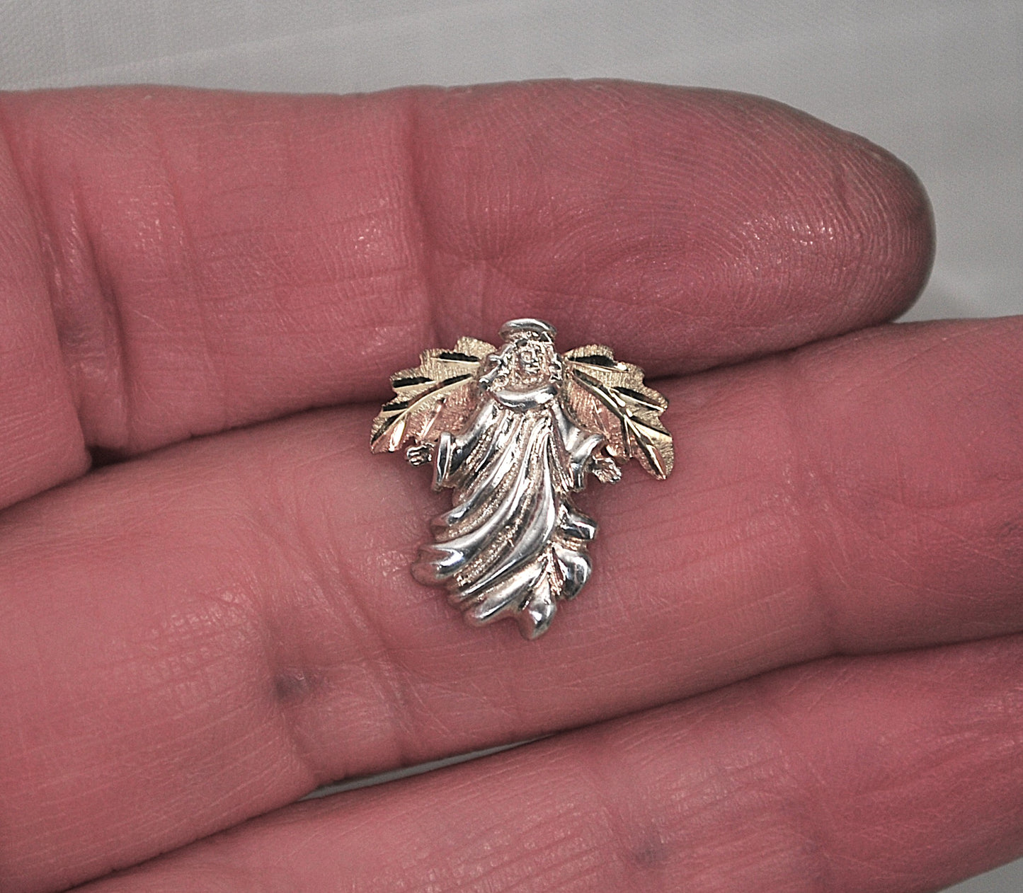 TINY Mixed Metal Angel Pendant