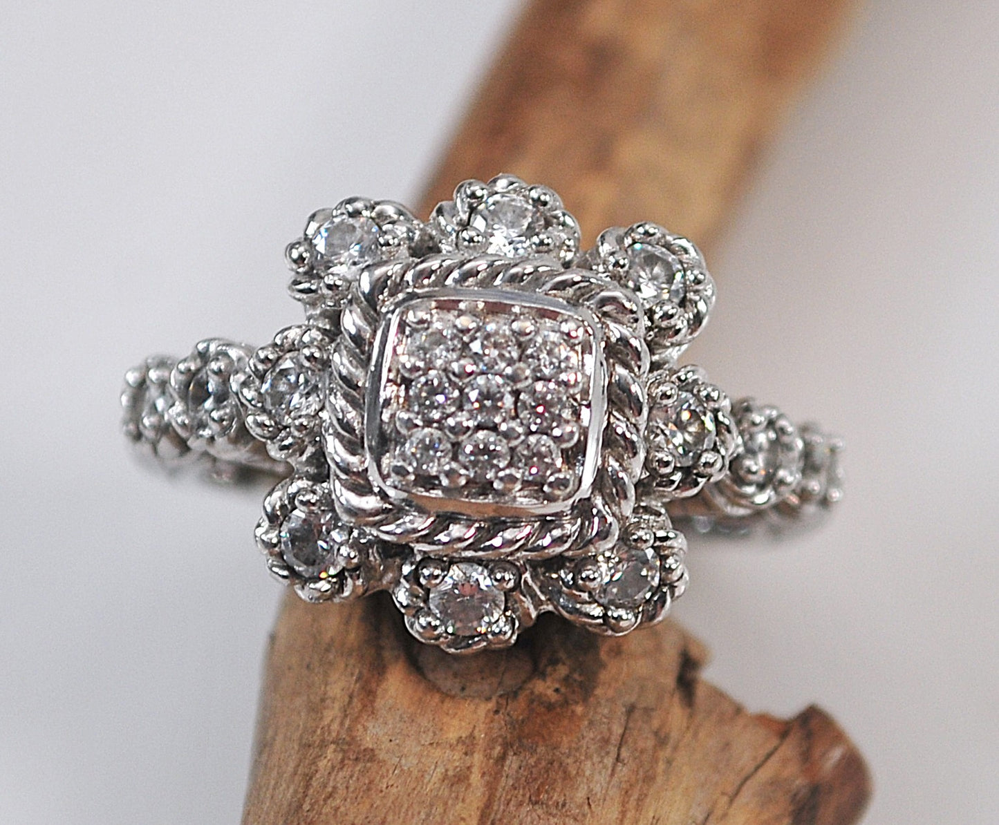 Judith Ripka Sterling Silver Cocktail Ring