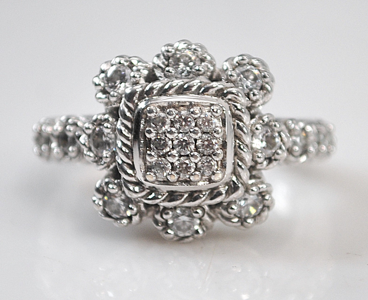 Judith Ripka Sterling Silver Cocktail Ring