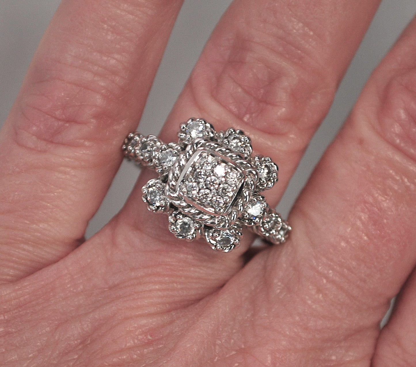 Judith Ripka Sterling Silver Cocktail Ring