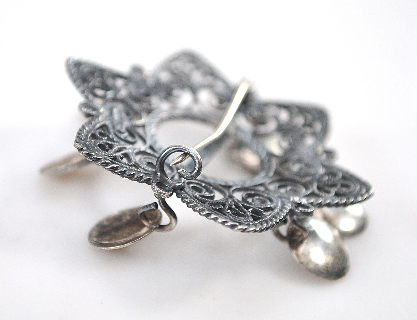 Vintage Signed Norway Sterling Silver Wedding Brooch