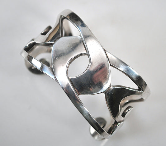 Winterthur Wide Sterling Silver Cuff Bracelet