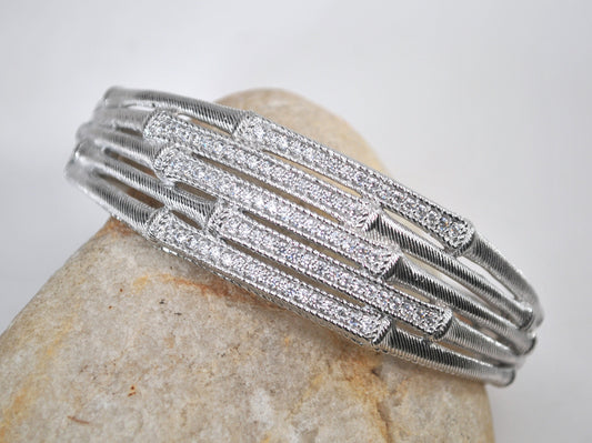 Judith Ripka Sterling Silver Diamonique Bangle Bracelet
