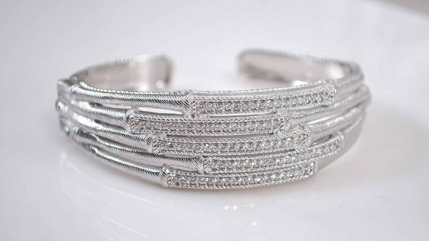 Judith Ripka Sterling Silver Diamonique Bangle Bracelet