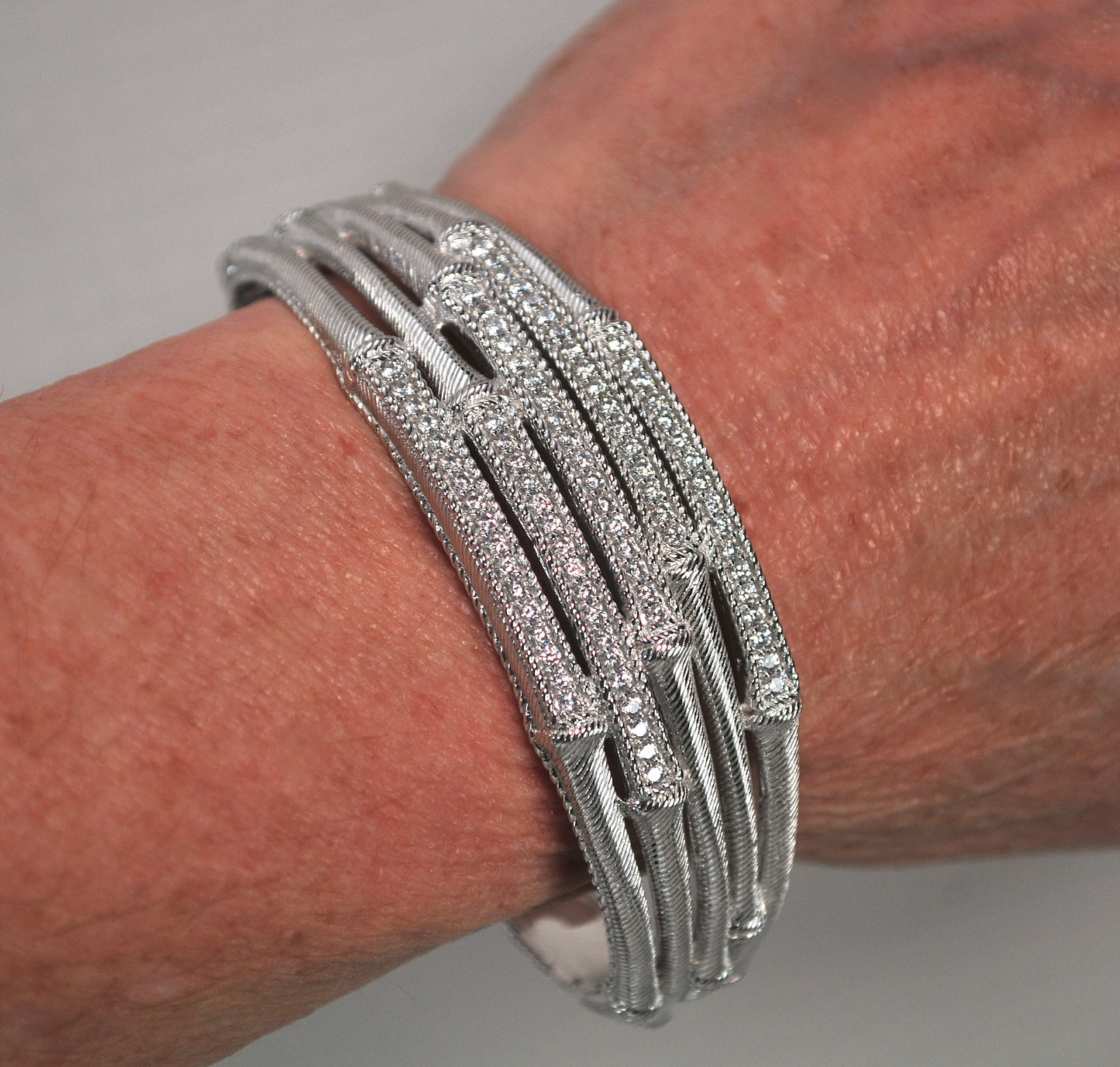 Judith Ripka Sterling Silver Diamonique Bangle Bracelet