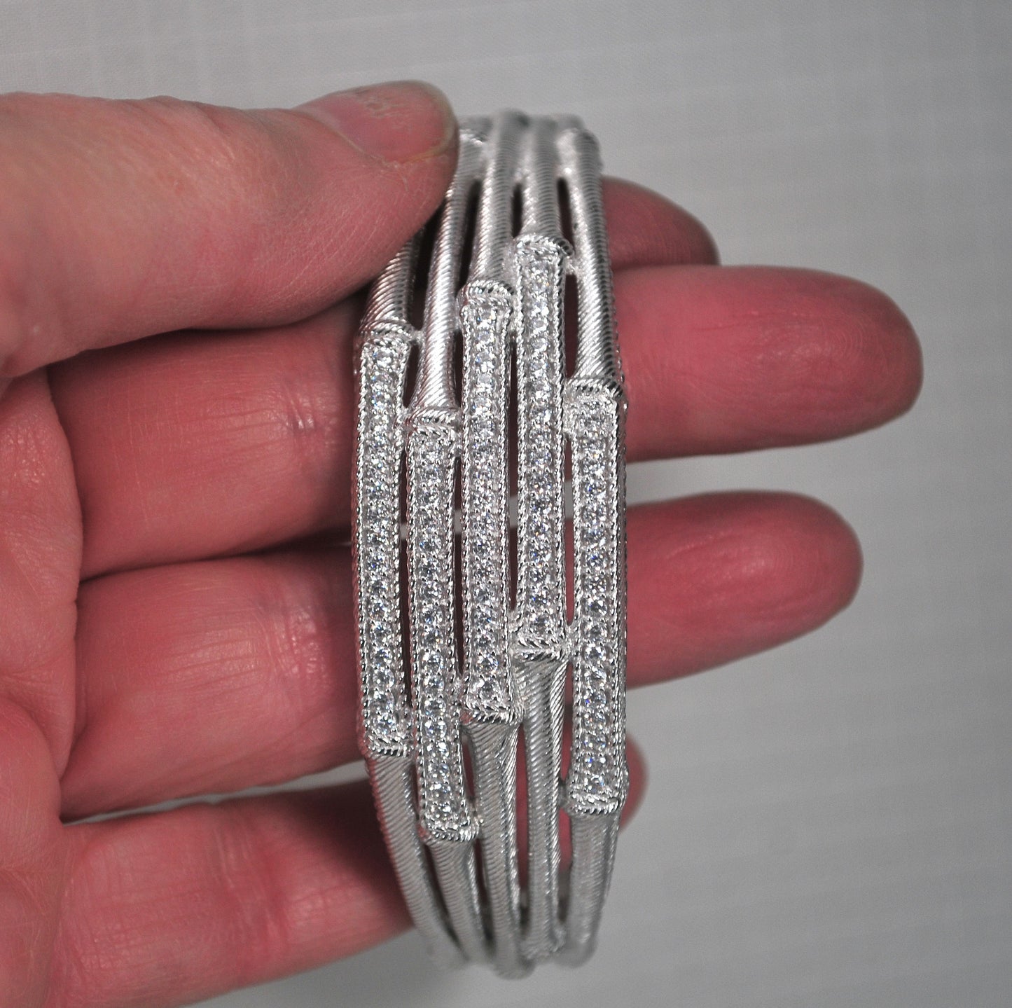 Judith Ripka Sterling Silver Diamonique Bangle Bracelet