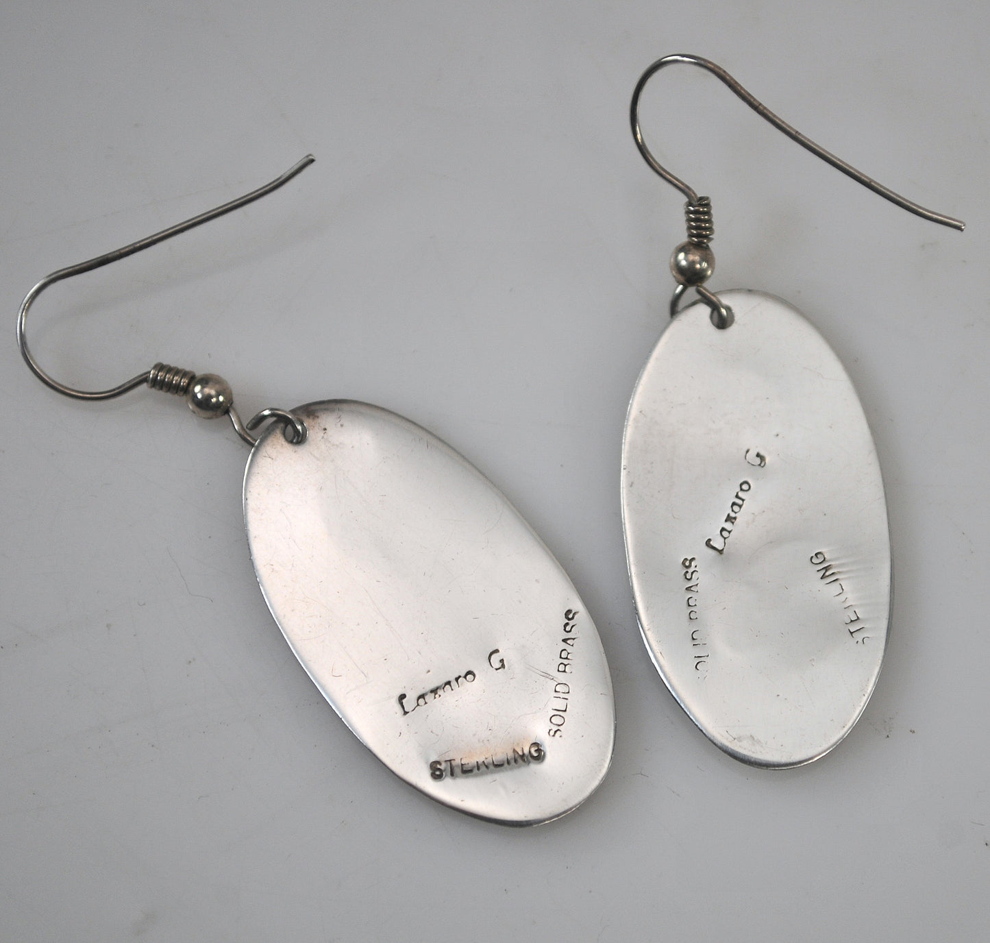 Lazaro G Sterling Silver Brass Snake Earrings