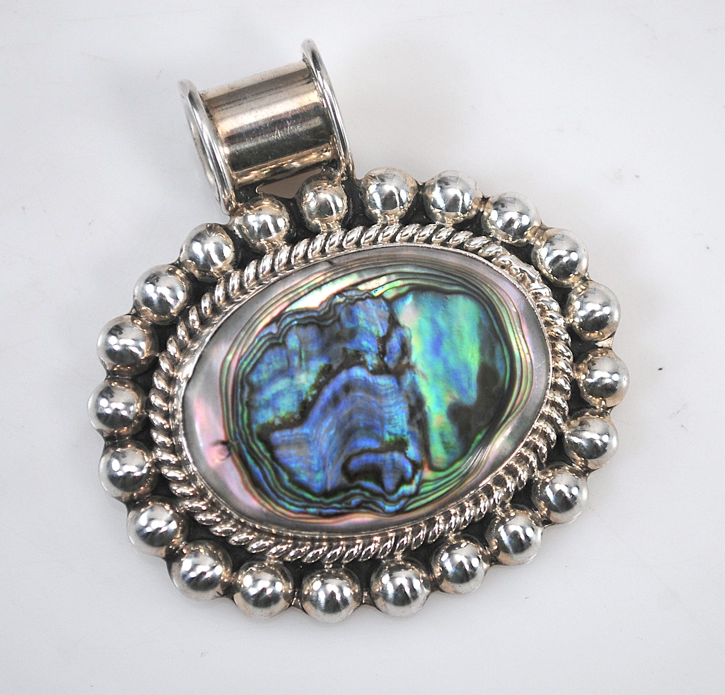 Large Sterling Silver Abalone Pendant