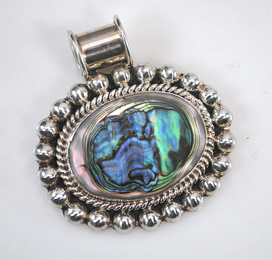 Large Sterling Silver Abalone Pendant