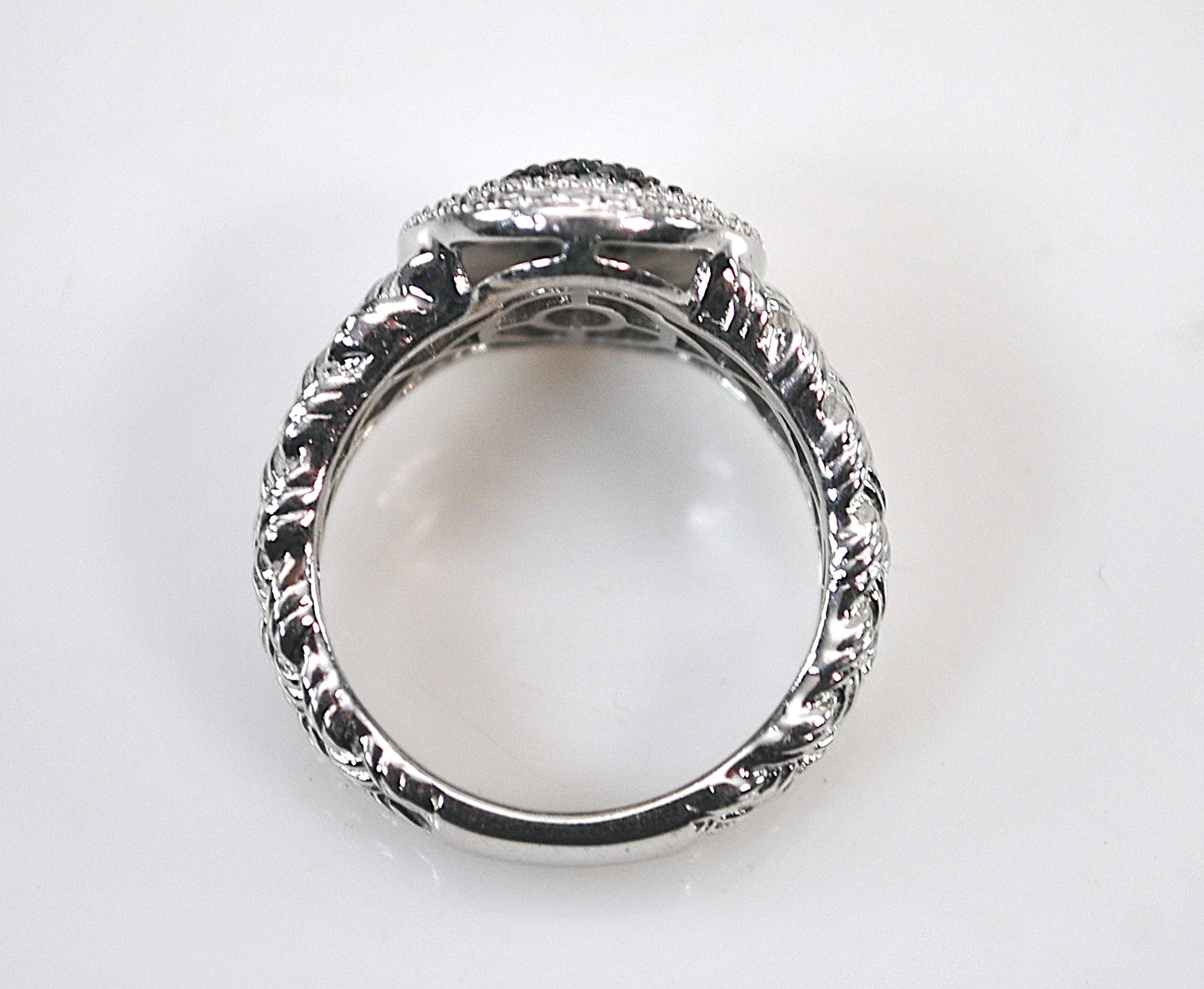 Sterling Silver Genuine Green Diamond Ring