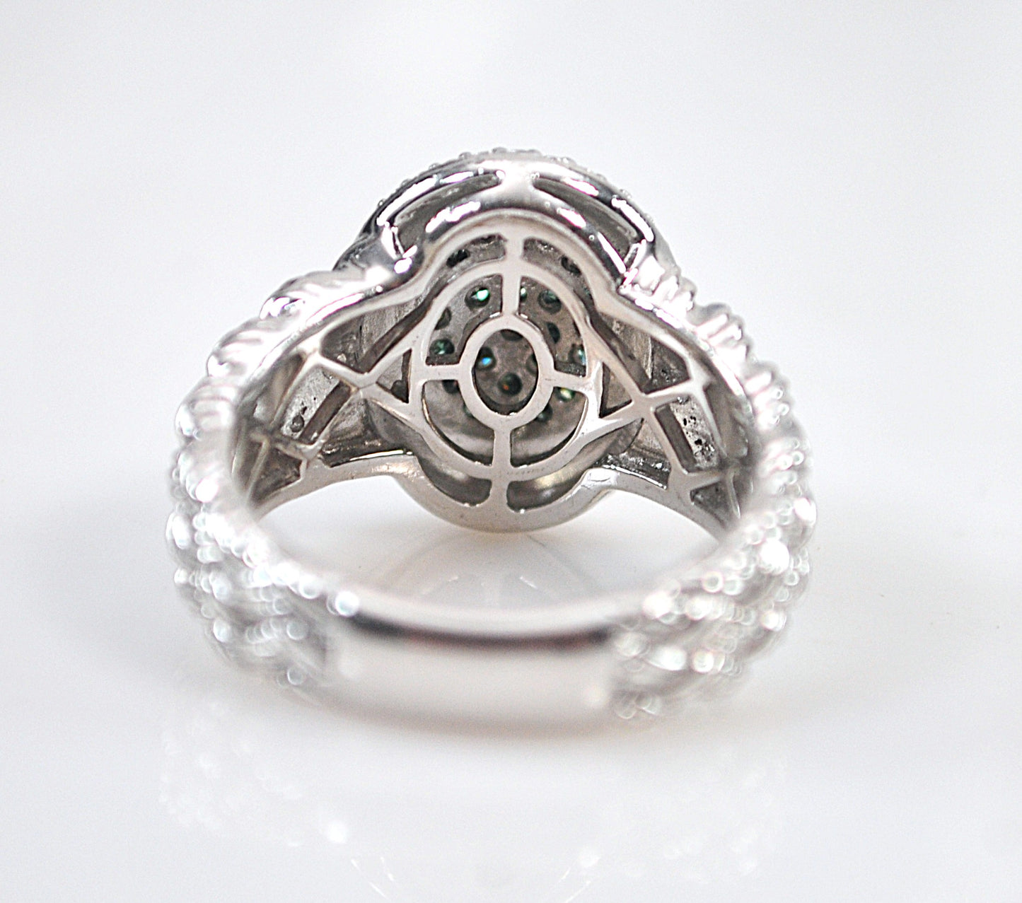 Sterling Silver Genuine Green Diamond Ring