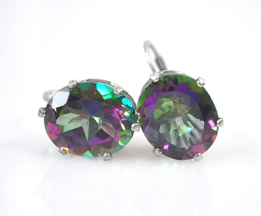 Stering Silver Mystic Topaz Earrings