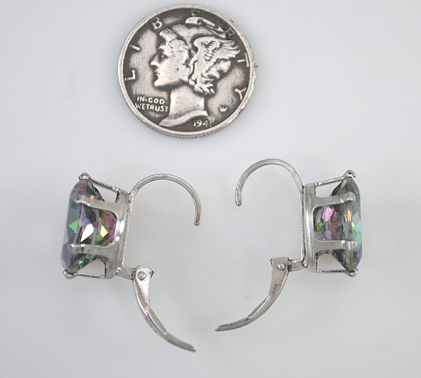 Stering Silver Mystic Topaz Earrings