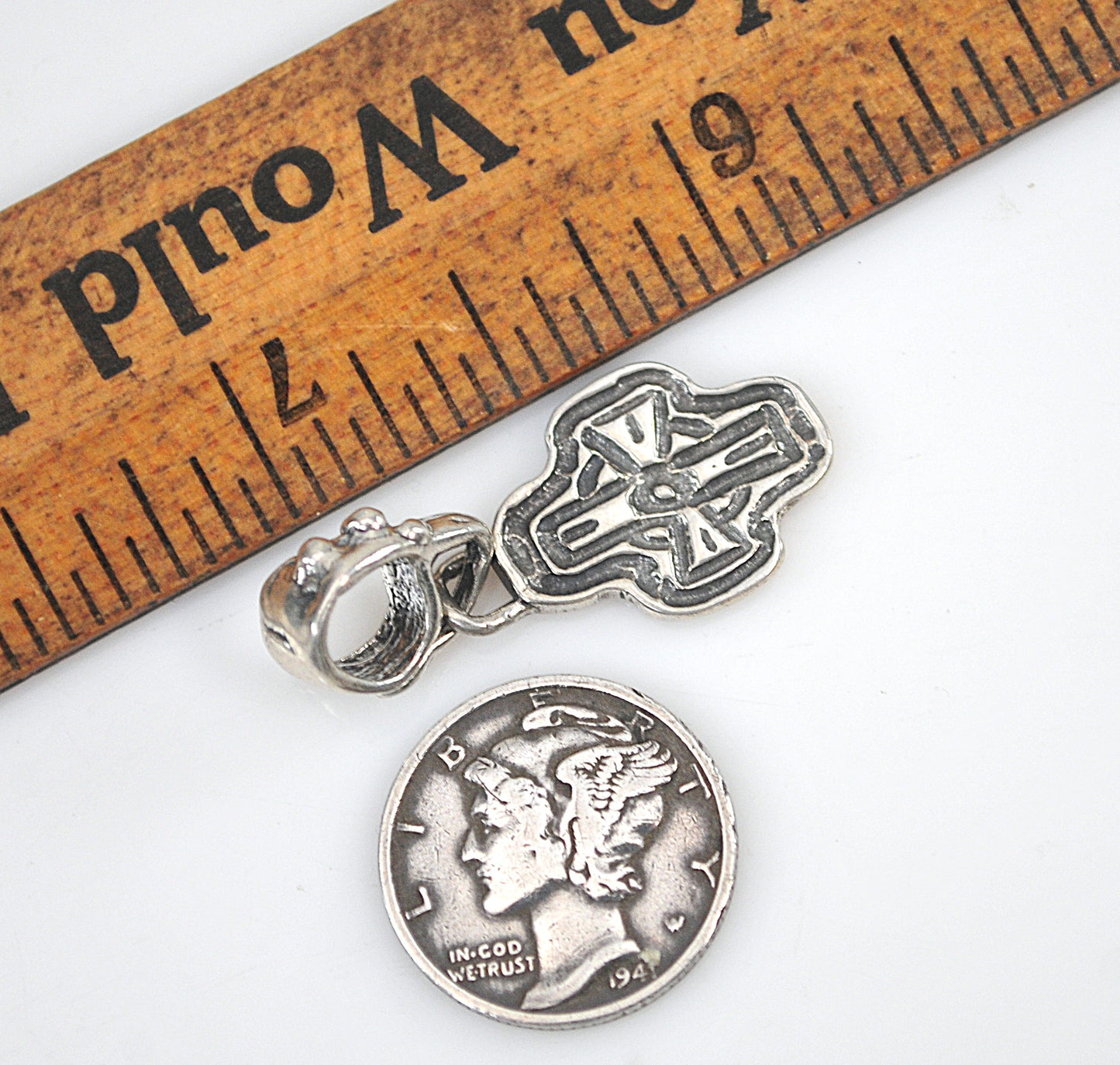 Sterling Silver Rustic Faith Cross Pendant