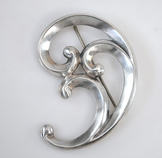 James Avery Sterling Silver Flourish Scrolled Brooch