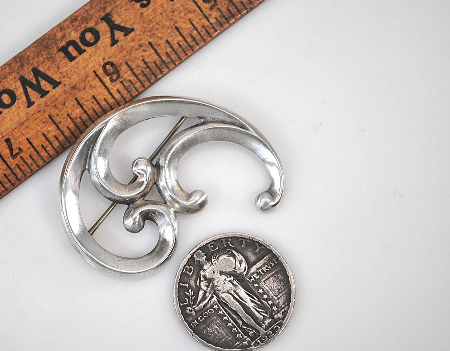 James Avery Sterling Silver Flourish Scrolled Brooch