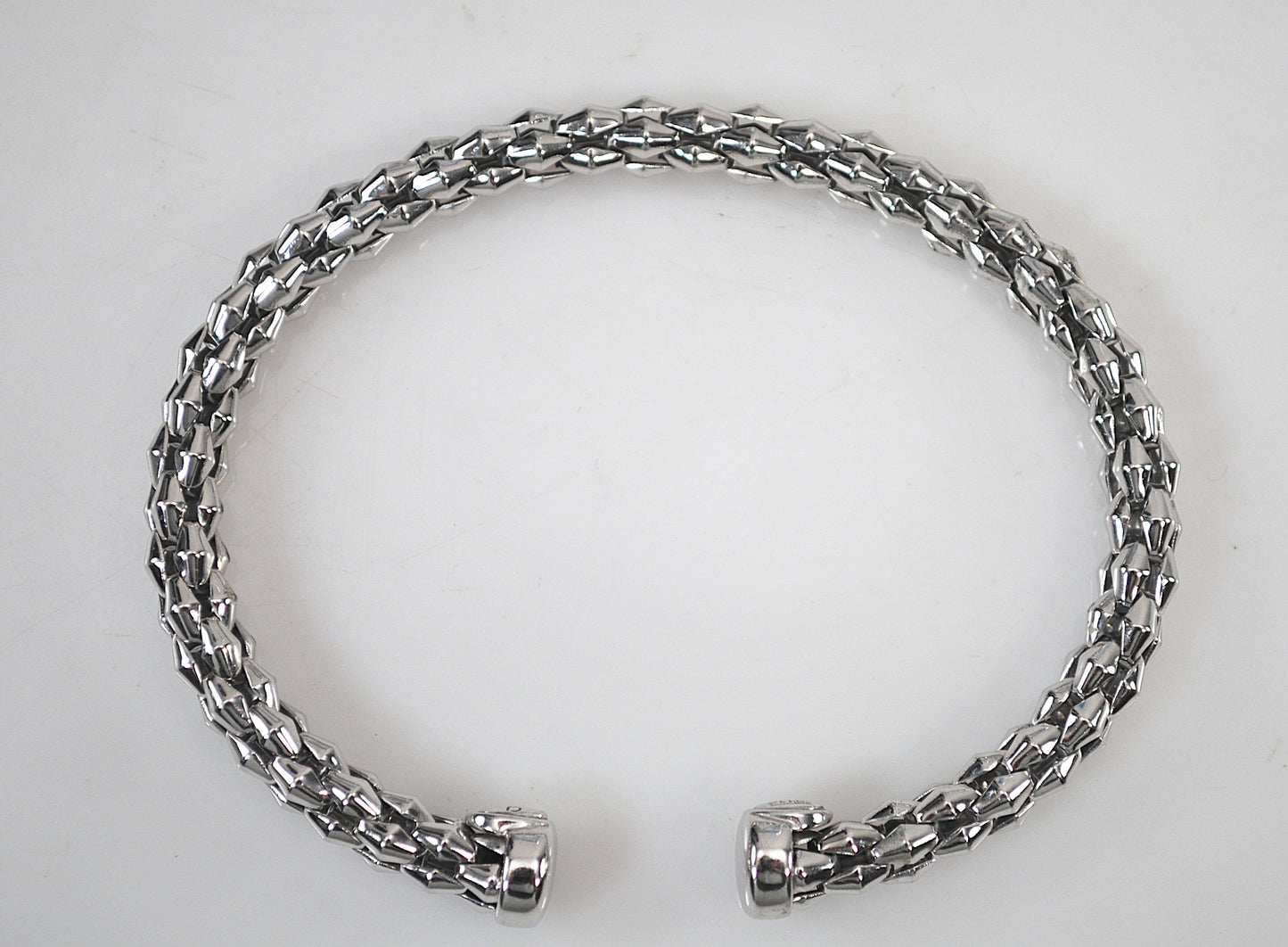 925 Italy Sterling Silver Popcorn Cuff Bracelet