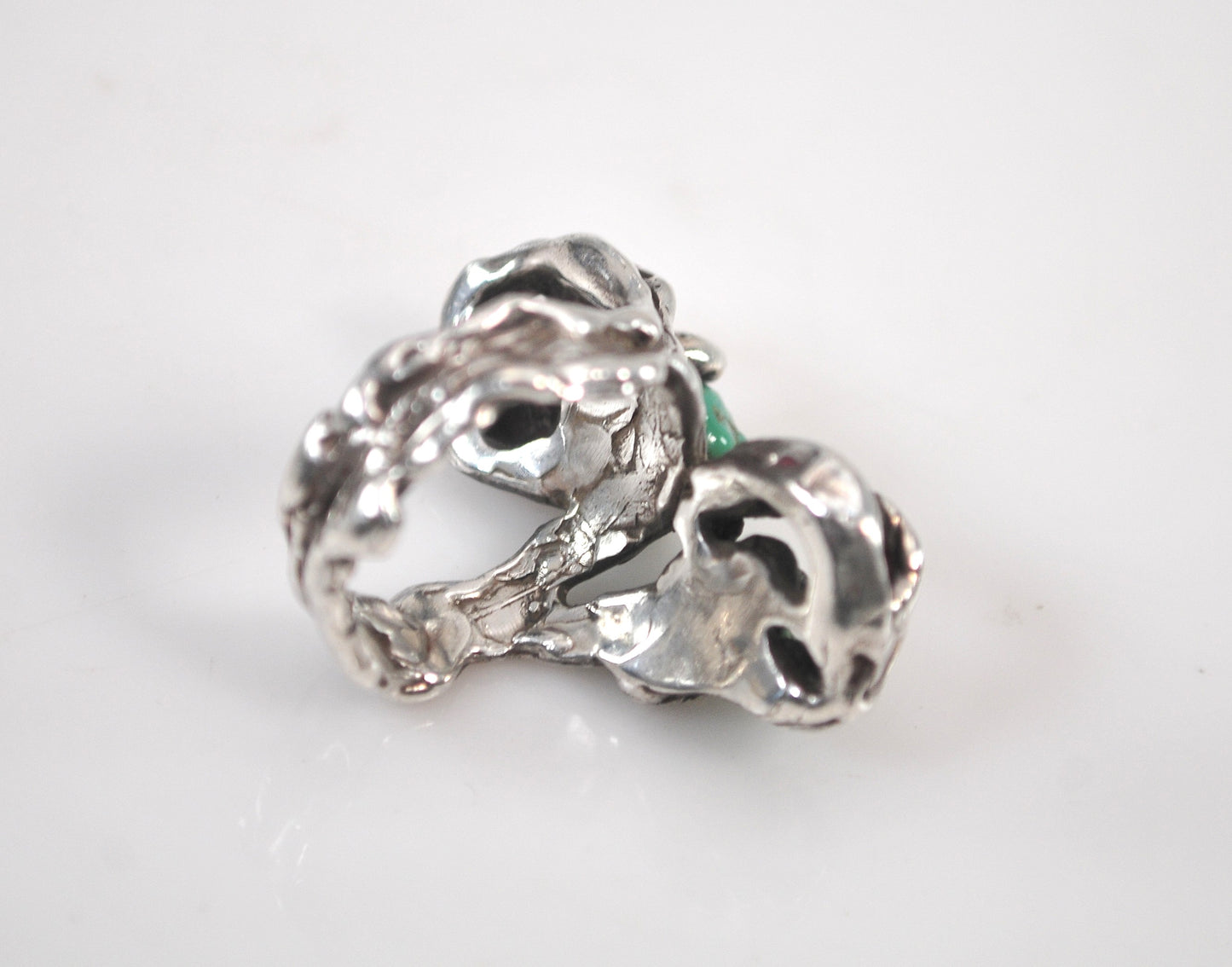 Sterling Silver Brutalist Turquoise Ring