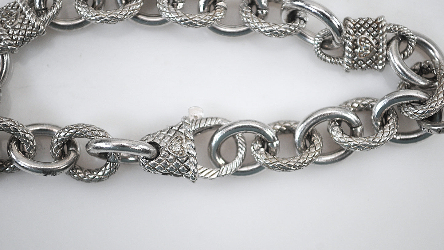 Judith Ripka Sterling Silver Charm Bracelet
