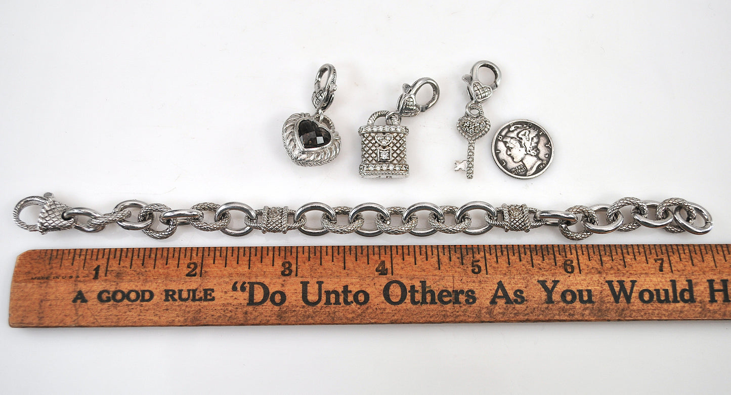 Judith Ripka Sterling Silver Charm Bracelet