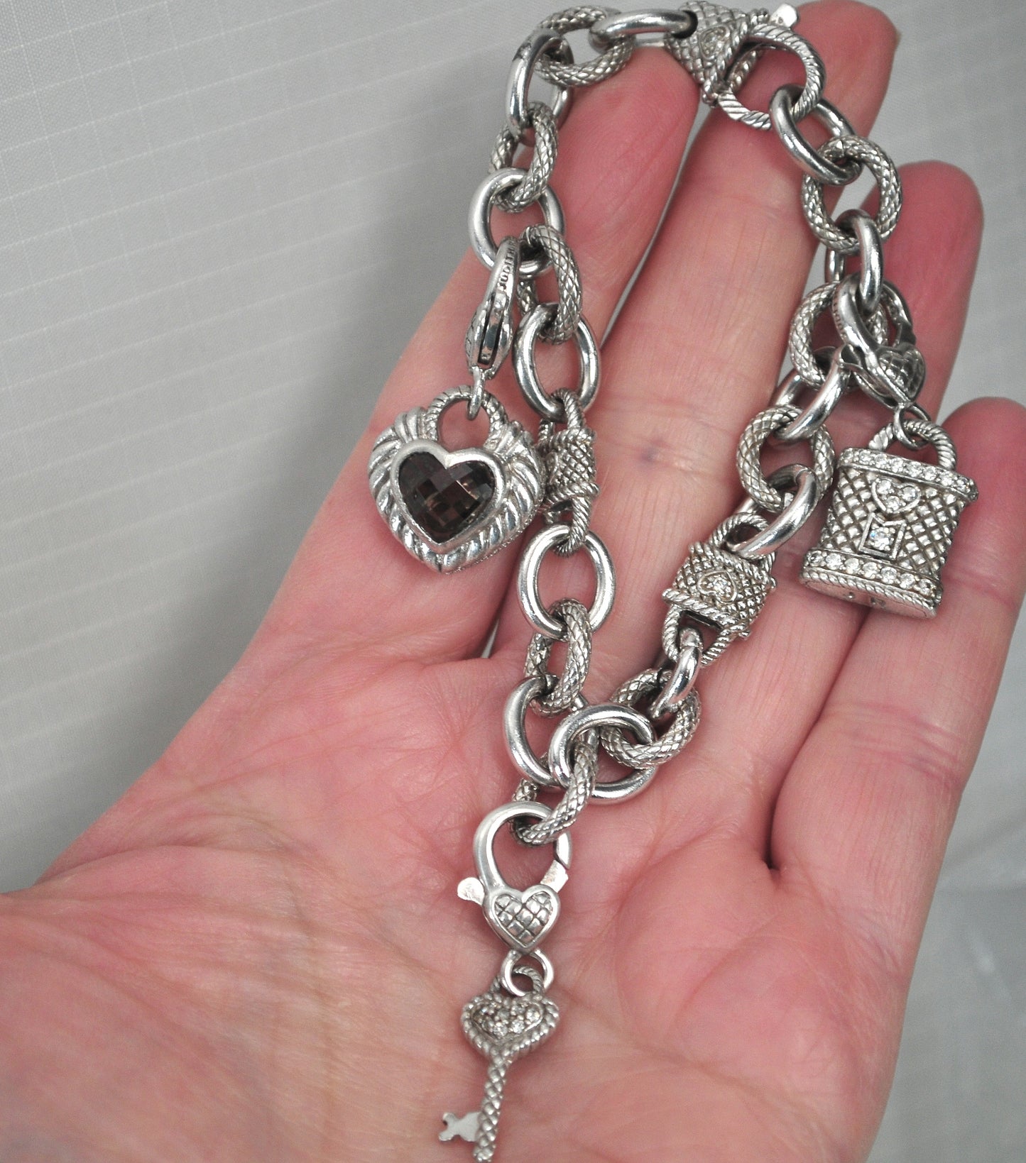 Judith Ripka Sterling Silver Charm Bracelet