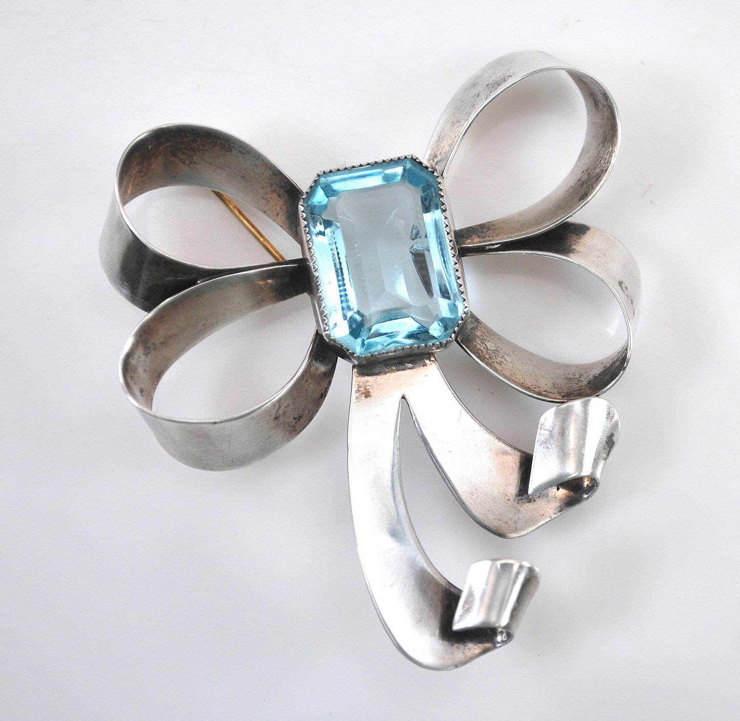 Vintage Sterling Silver Bow Brooch