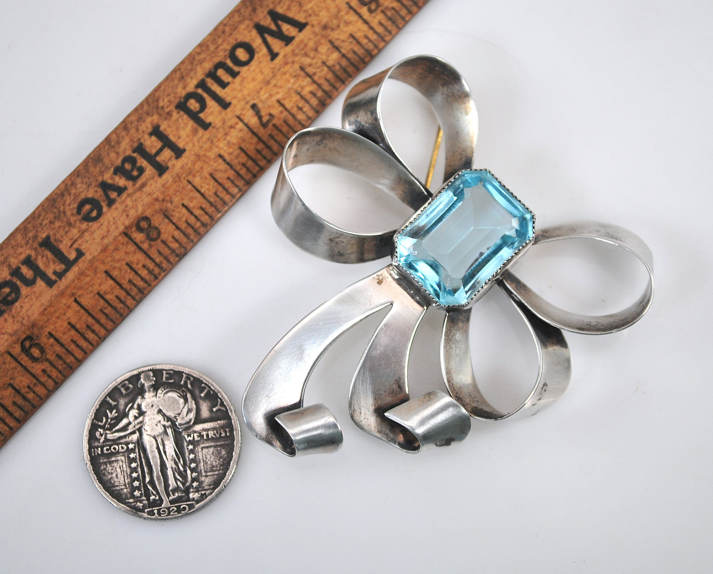 Vintage Sterling Silver Bow Brooch